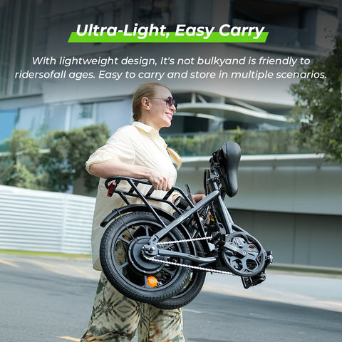 iSinwheel U4 Foldable Step-thru Electric Bike 500w 55Miles Range