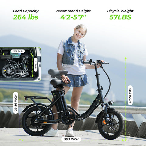 iSinwheel U4 Foldable Step-thru Electric Bike 500w 55Miles Range