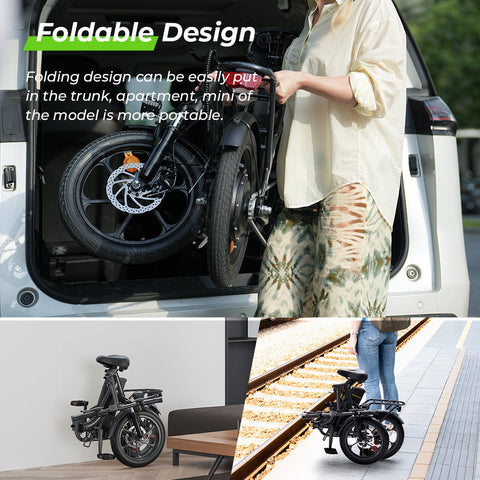 iSinwheel U4 Foldable Step-thru Electric Bike 500w 55Miles Range